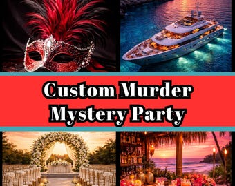 Custom Murder Mystery Party Game, Personalized Mystery Party Kit, Custom Dinner Party Game, Printable Murder Mystery, 5-30 Players