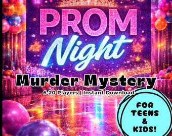 Prom Night Murder Mystery Party, Teen Murder Mystery Party, Instant Download, 6-20 Players, All Ages