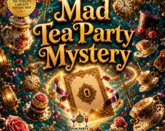 Kids Mad Tea Party Mystery Game, Alice Wonderland Scavenger Hunt (Printable Download)