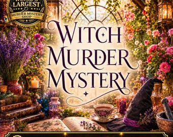 Witch Murder Mystery Game, Halloween Mystery Game, Printable Mystery Party Game, Family Friendly Detective Party Game Ages 10+