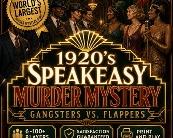 1920s Murder Mystery Party Game, Printable Speakeasy Mystery Kit, Adult Party Game, Roaring 20s Dinner Game