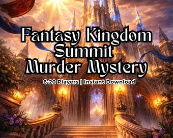 Fantasy Kingdom Summit Murder Mystery, Printable Dinner Party, 6–20 Players, Family Friendly, Instant Download, Kids, Teens & Adults