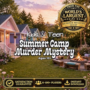 Summer Camp Murder Mystery Party Game for Kids & Teens, Complete Birthday Party for Teen Tween Kids, Clean Teen Murder Mystery, Ages 10+