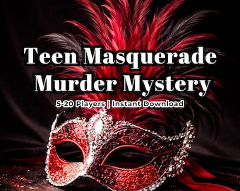 Teen Masquerade Murder Mystery Party, Printable Murder Mystery Game, Teen Girls Birthday Party Game, Digital Download, 5–25 Players