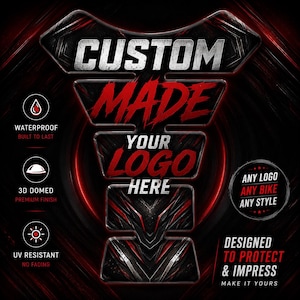 Custom 3D Motorcycle Tank Pad Sticker Personalized Domed Fuel Tank Protector Waterproof Resin Decal Gift