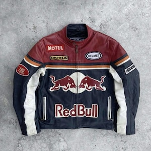Red bull racing leather jacket - Etsy 日本