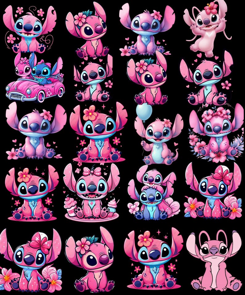 200+ Stitch Png-paket, stygnalfabet och typsnitt png-paket, Stitch och ängel png, Stitch clipart, Lilo tecknad png, Stitch och Lilo png bild 6