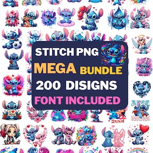 200+ Stitch Png-paket, stygnalfabet och typsnitt png-paket, Stitch och ängel png, Stitch clipart, Lilo tecknad png, Stitch och Lilo png bild 2