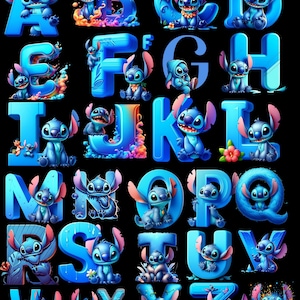 200+ Stitch Png-paket, stygnalfabet och typsnitt png-paket, Stitch och ängel png, Stitch clipart, Lilo tecknad png, Stitch och Lilo png bild 4