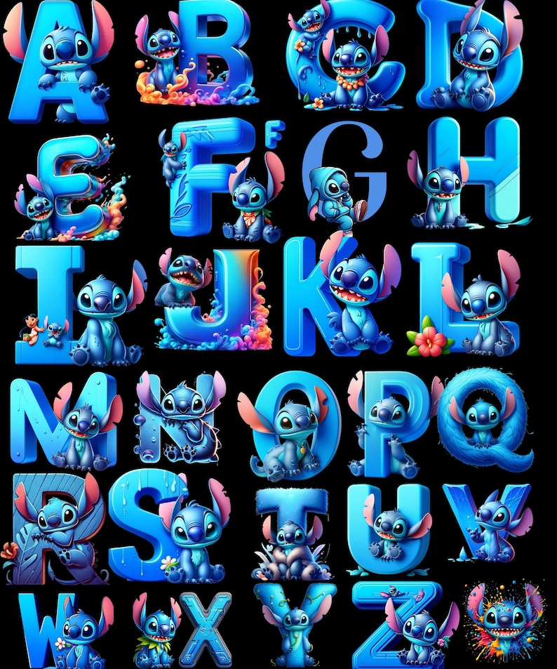 200+ Stitch Png-paket, stygnalfabet och typsnitt png-paket, Stitch och ängel png, Stitch clipart, Lilo tecknad png, Stitch och Lilo png bild 4
