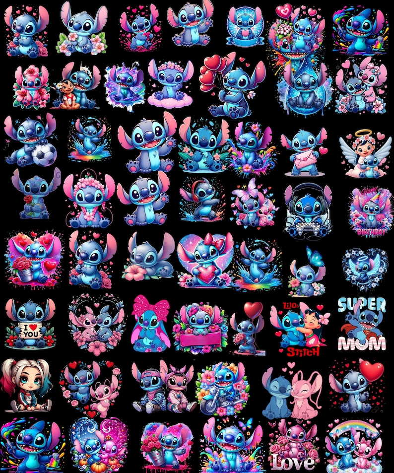 200+ Stitch Png-paket, stygnalfabet och typsnitt png-paket, Stitch och ängel png, Stitch clipart, Lilo tecknad png, Stitch och Lilo png bild 3