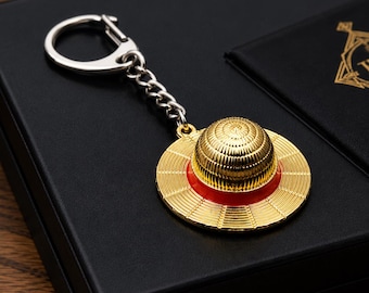 Anime Straw Hat Keychain, Pirate Hat Keyring, Anime Cosplay Accessory, Manga Inspired Keychain, Backpack Charm, Cute Anime Gift, Collectible