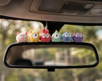 Cute Monster Dashboard Decor, Car Dashboard Accessories, Cute Car Decor, Kawaii Car Ornament, Desk Decor Figure Set, Cute Monster Figurines