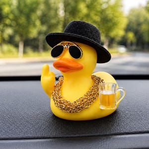 Car Dashboard Ornament – Funny Car Decor, Duck Car Accessory, Dashboard Figurine, Car Interior Decor, Cool Car Decoration, Dashboard Duck