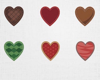 Hearts Set Embroidery - Valentines Day Digital Download - 6 Sizes 6 Designs