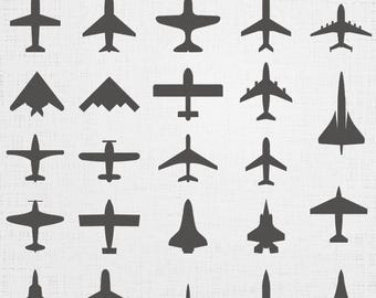 Retro Jet Plane Embroidery Bundle – Aeroplane Machine File, Silhouette Pattern (7 Sizes, 24 Designs)