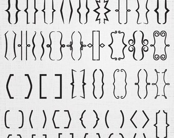 Brackets Embroidery Design Bundle - Punctuation Machine Embroidery - Mini Brackets Embroidery , Instant Download - 7 Sizes 38 Designs