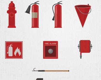 Fire Fighting Set Embroidery - Fire Alarm Digital Download - 6 Sizes 9 Designs