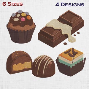 Chocolate Embroidery Designs - Dessert Machine File (Digital Download)