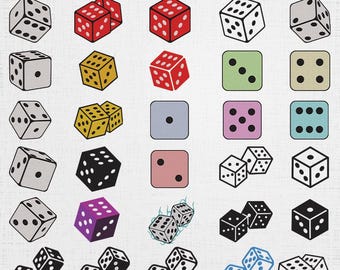 Dice Embroidery Design Bundle - Casino Dice Machine Embroidery - Colourful Dice Pattern Design - 6 Sizes 30 Designs