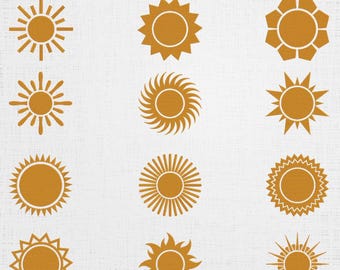 Sun Icon Embroidery Bundle - Summer Machine File - 7 Sizes 12 Designs