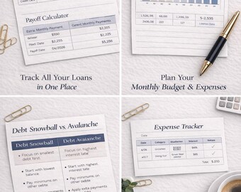 Debt Payoff Tracker Spreadsheet | Snowball & Avalanche Method | Google Sheets Budget Planner |