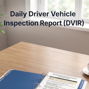 Daily Driver Vehicle Inspection Report (DVIR) | 49 CFR 396.11 | Truck & Trailer Pre-Trip Log | FMCSA Compliant Inspection Form