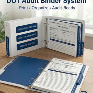 Kit de carpetas de auditoría del DOT: Formularios de cumplimiento de la FMCSA para camiones + Guía de configuración y etiquetas para carpetas