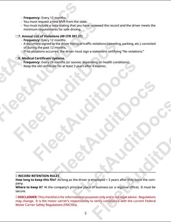 DOT Audit Binder Kit – FMCSA Trucking Compliance Forms + Setup Guide ...