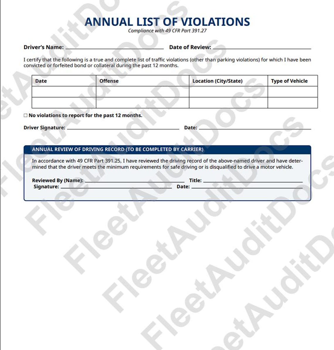 DOT Audit Binder Kit – FMCSA Trucking Compliance Forms + Setup Guide ...