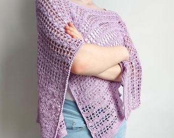Crochet Poncho Pattern PDF, Lightweight Crochet Cape Shawl, Summer Wrap Pattern, Video Tutorial, Easy Crochet Pattern, Digital Download