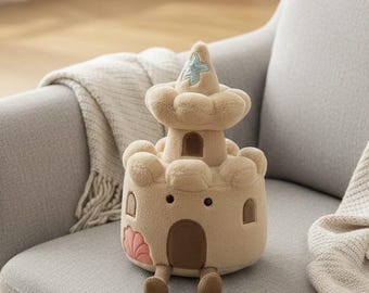 Plush Castle Toy Kawaii – Soft Fortress Plush Decor – Jellycat Style Plush – Cozy Gift for Kids