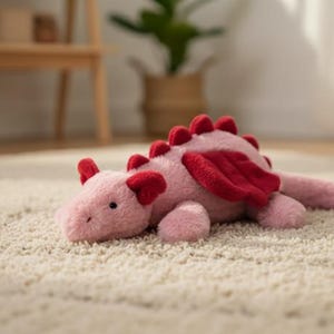 Jellycat Heart Dragon Plush Toy, Crimson Red, Soft Stuffed Animal, Romantic Gift