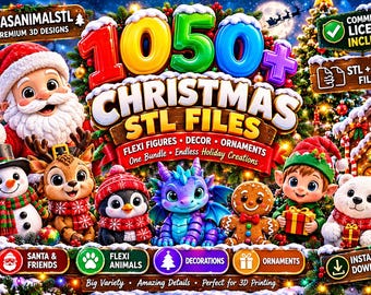 Über 1050 Weihnachts-STL-Dateien, 3D-Druckdateien (STL & 3MF), kommerzielle Lizenz, digitaler Download