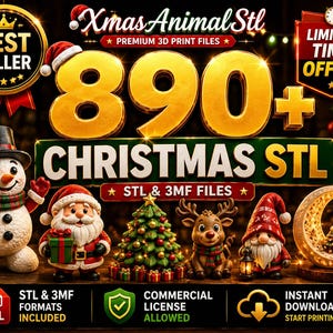 890+ Christmas STL Bundle, 3MF Files, Commercial License, Instant Download