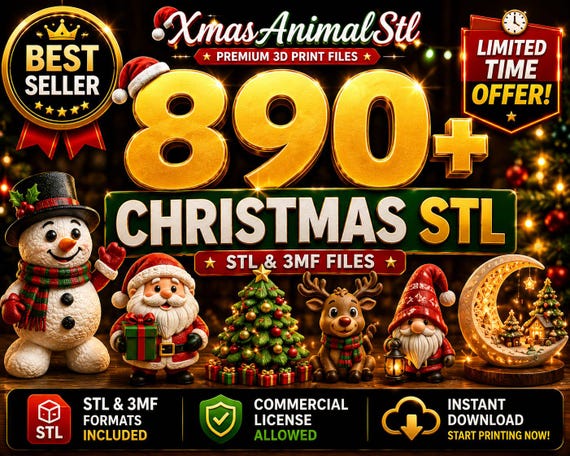 890+ Christmas STL Bundle, 3MF Files, Commercial License, Instant Download