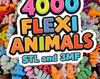 Flexi Animal 3D Print STL & 3MF Mega Bundle – 4000 Printable 3D Models for DIY, Commercial Use, Instant Download, Fun Animal Designs