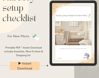 Nursery Setup Checklist for New Moms | Baby Essentials List | Printable PDF | Nursery Must-Haves | Newborn Shopping List | Instant Download