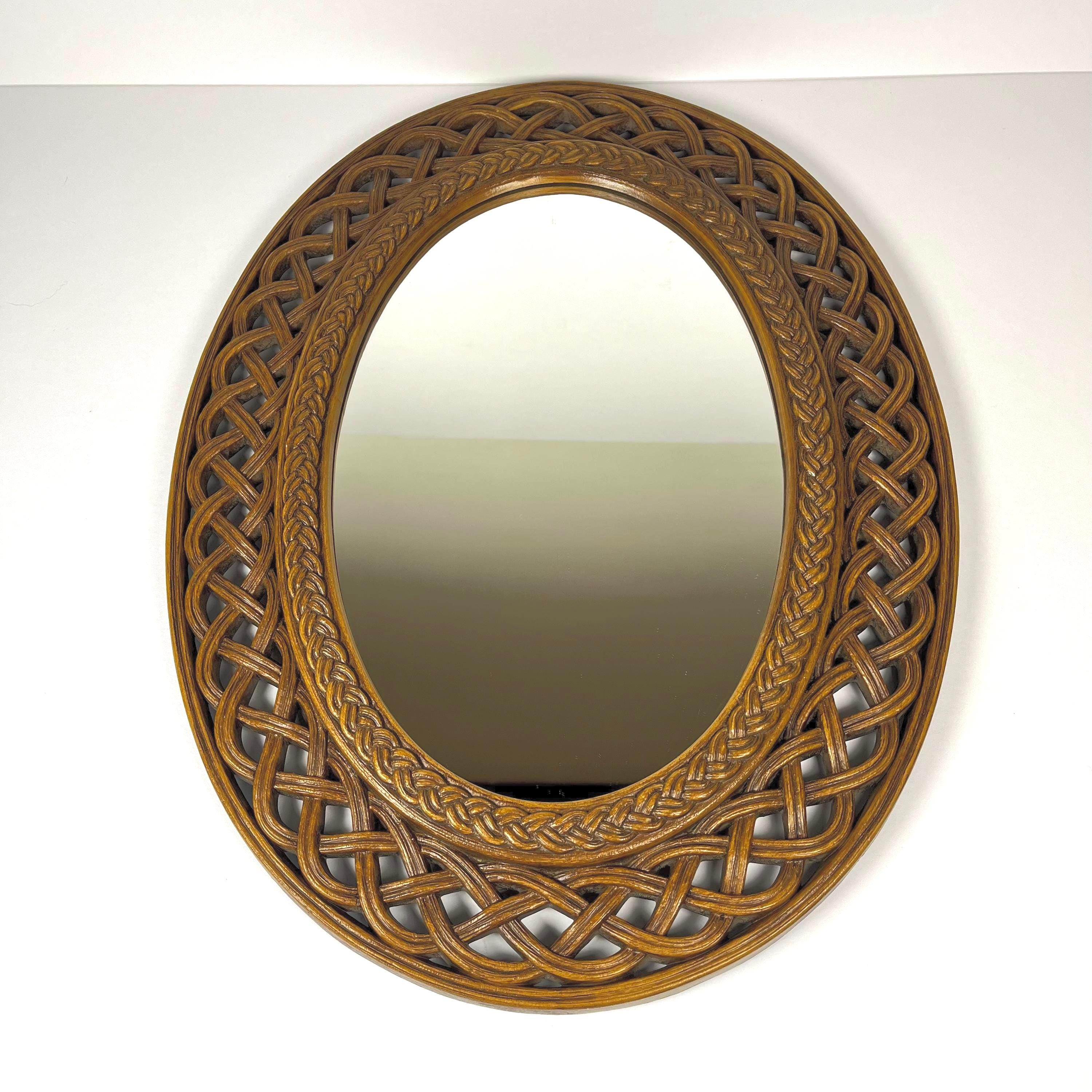 Vintage Rattan Mirror - Etsy