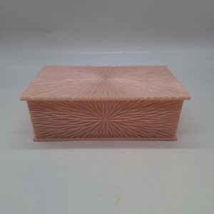 Mid Century Pink Lucite Starburst Jewelry Box Celebrity New York