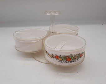 Vintage Gemco Le Serveur Corningware Spice Of Life Condimento Lazy Susan