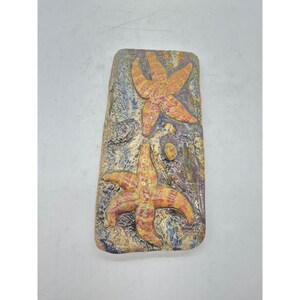 Vintage Studio Pottery Starfish Plaque: Lynn Marie Homer Alaska Coastal Wall Art (12" x 6")
