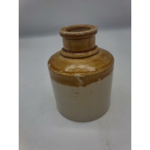 Vintage 2-tone Bristol Stoneware Pottery Crock Jar Jug