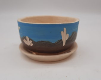 Vintage Southwest pottery miniature clay pot succulent planter Gordon Pottery