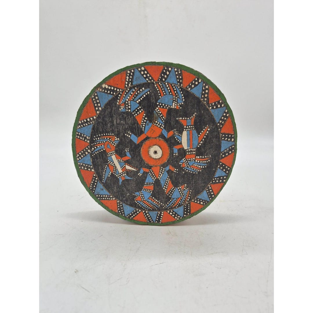 Maluwana Folk Art Painted Wood Disc Traditional Wayana and Aparai ...
