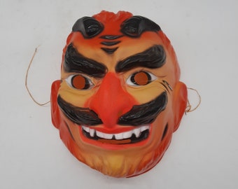 Masque de diable d'Halloween vintage des années 1960 et 1970 en plastique, décoration pour enfants, Japon