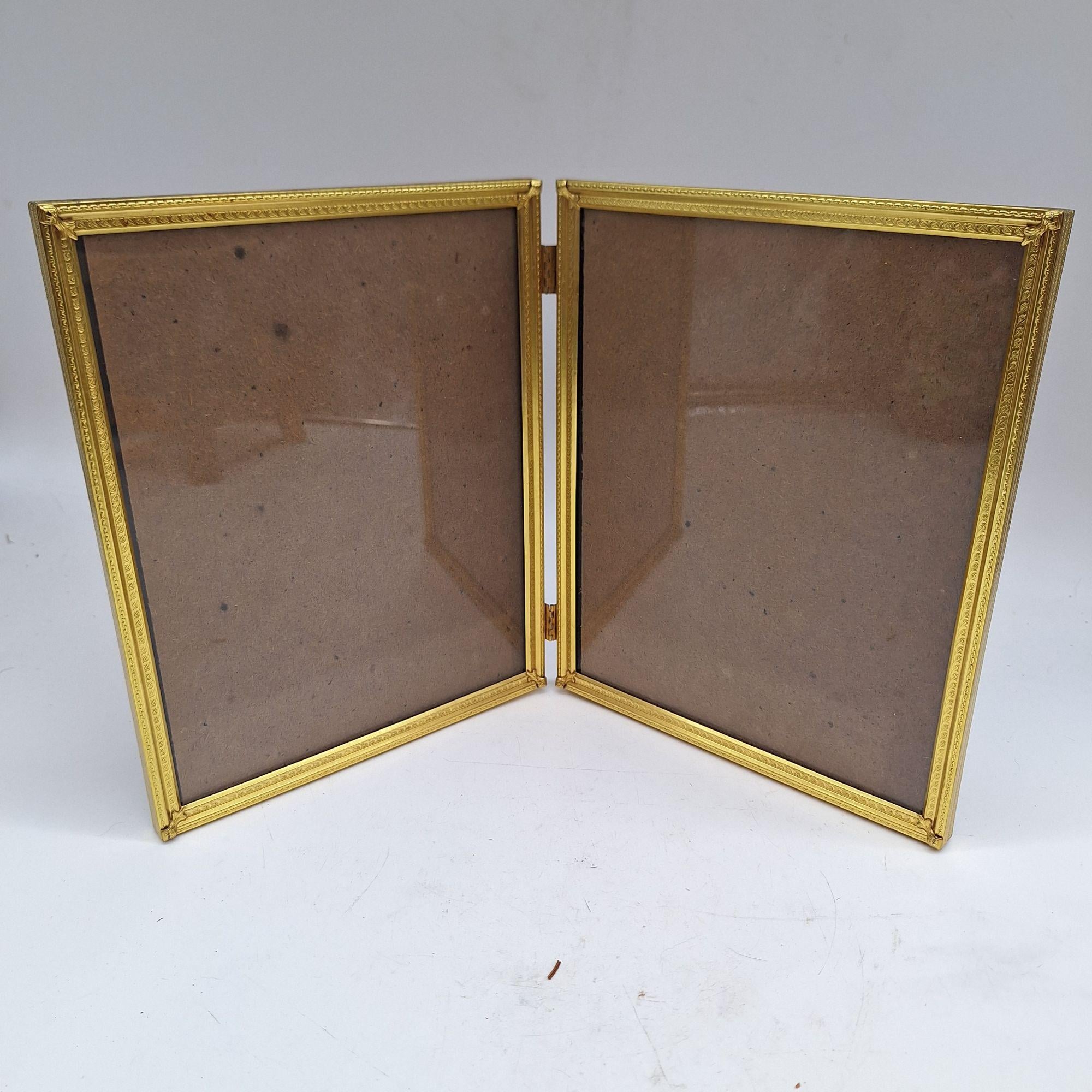 Vintage Folding Double Picture Frame Etched Gold Tone 8x10 - Etsy