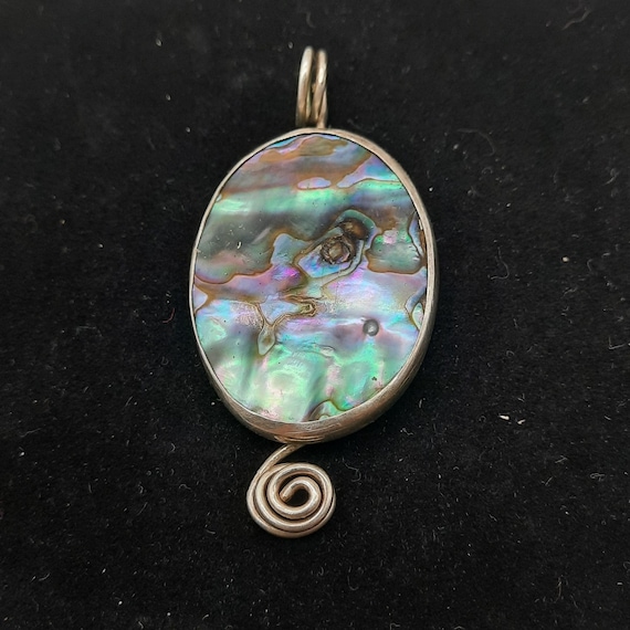 MATERIA Perlmutt Anhänger Grün - Natürlicher Abalone Muschel Schmuck Mit Zirkonia In 925 Silber
