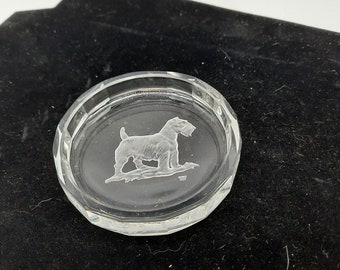 Art Deco Heinrich Hoffman glass salt- impressed terrier, butterfly mark