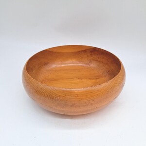 Turned wood bowl large rustic handmade clean lines 11.5&quot; x 5&quot;